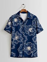 Blue Outline Mens Half Sleeves Shirts - XPST