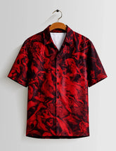 Maroon Fire Mens Half Sleeves Shirts - XPST