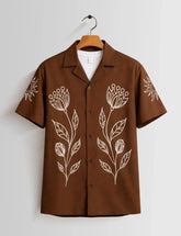 Maroon Outline Mens Half Sleeves Shirts - XPST