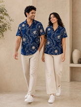 Blue Outline Unisex Half Sleeves Shirts - XPST