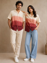 Maroon Shade Printed Unisex Half Sleeves Shirts - XPST