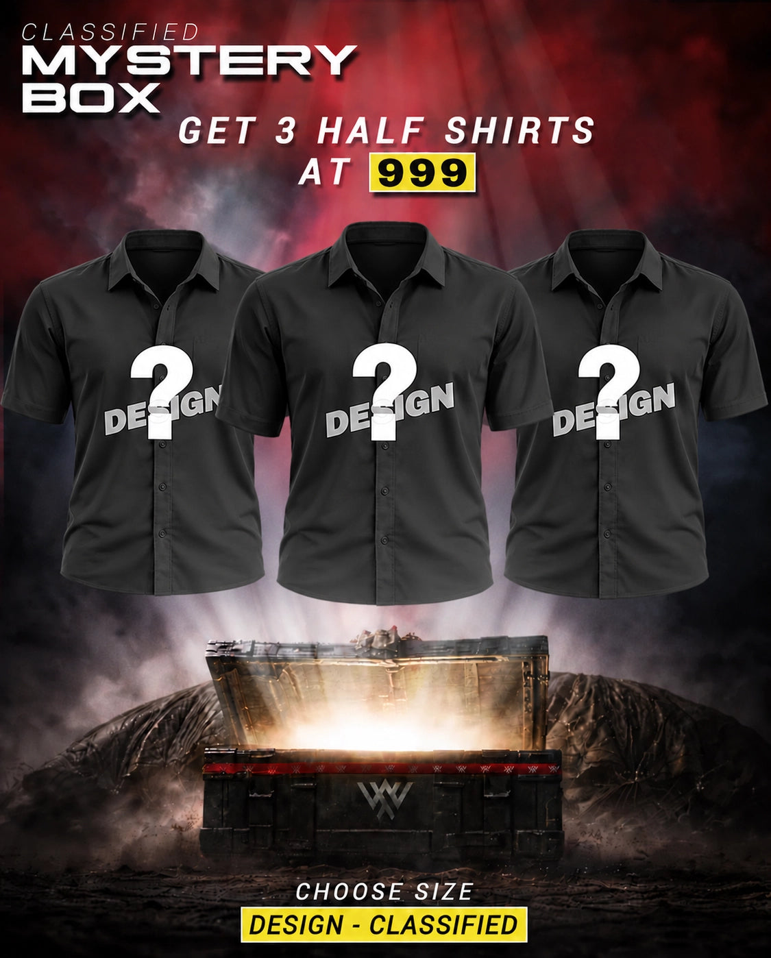Mystery Shirt Combo – 3 Half Sleeve Shirts @ ₹999