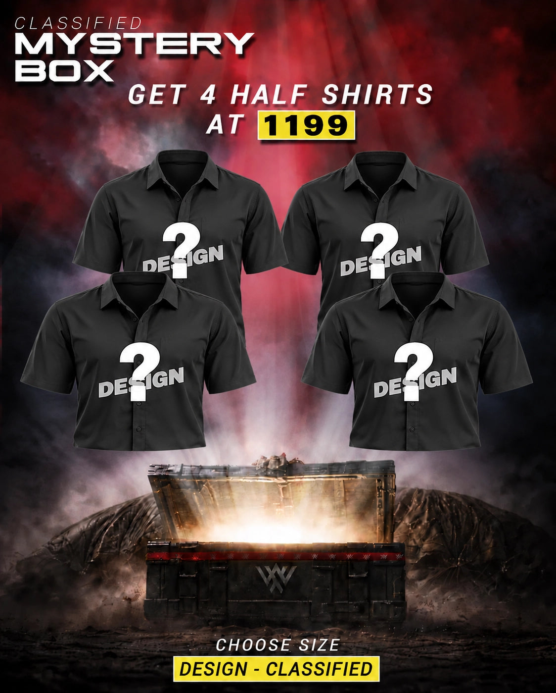 Mystery Shirt Combo – 4 Half Sleeve Shirts @ ₹1199