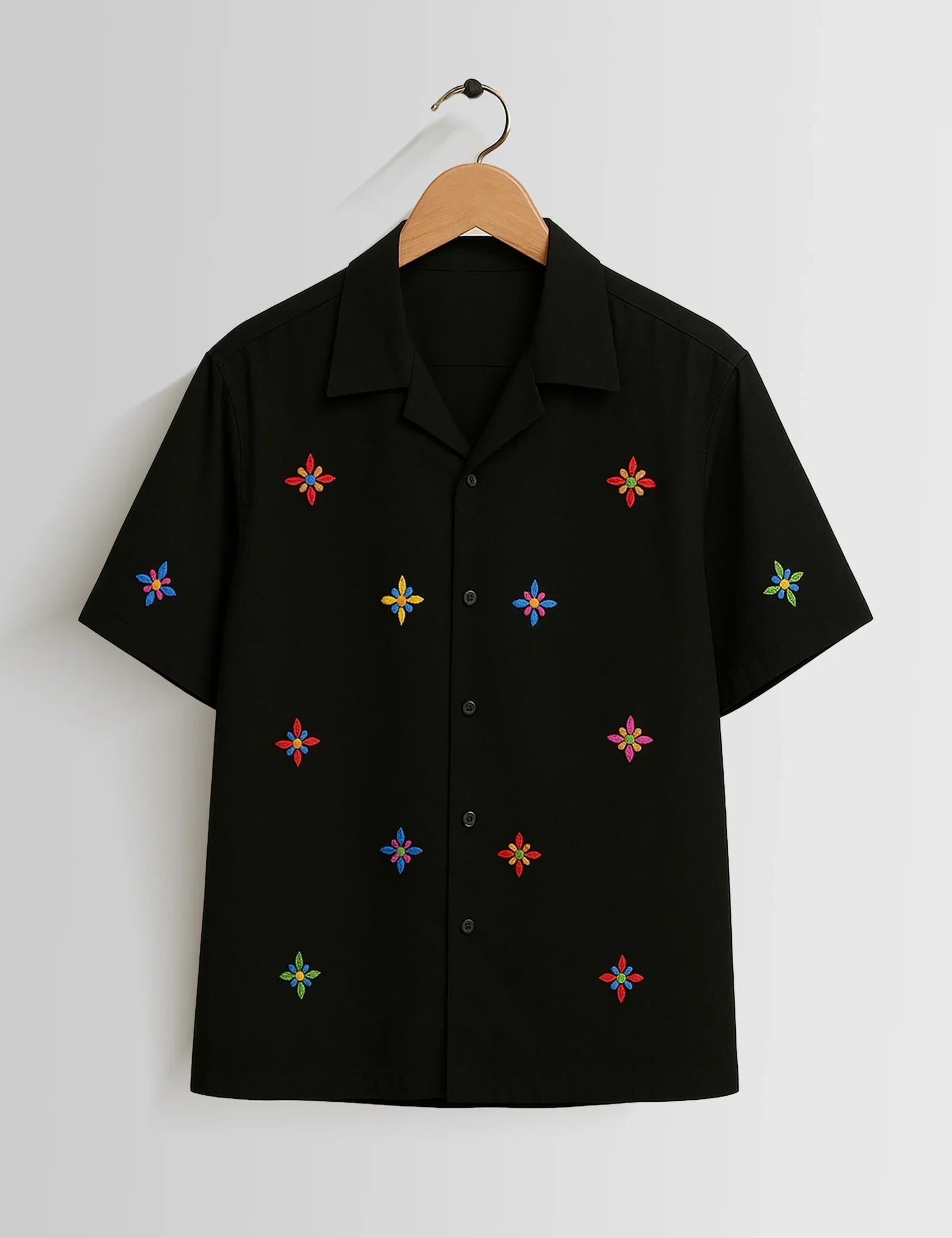 Black Stars Printed Unisex Half Sleeves Shirts - XPST