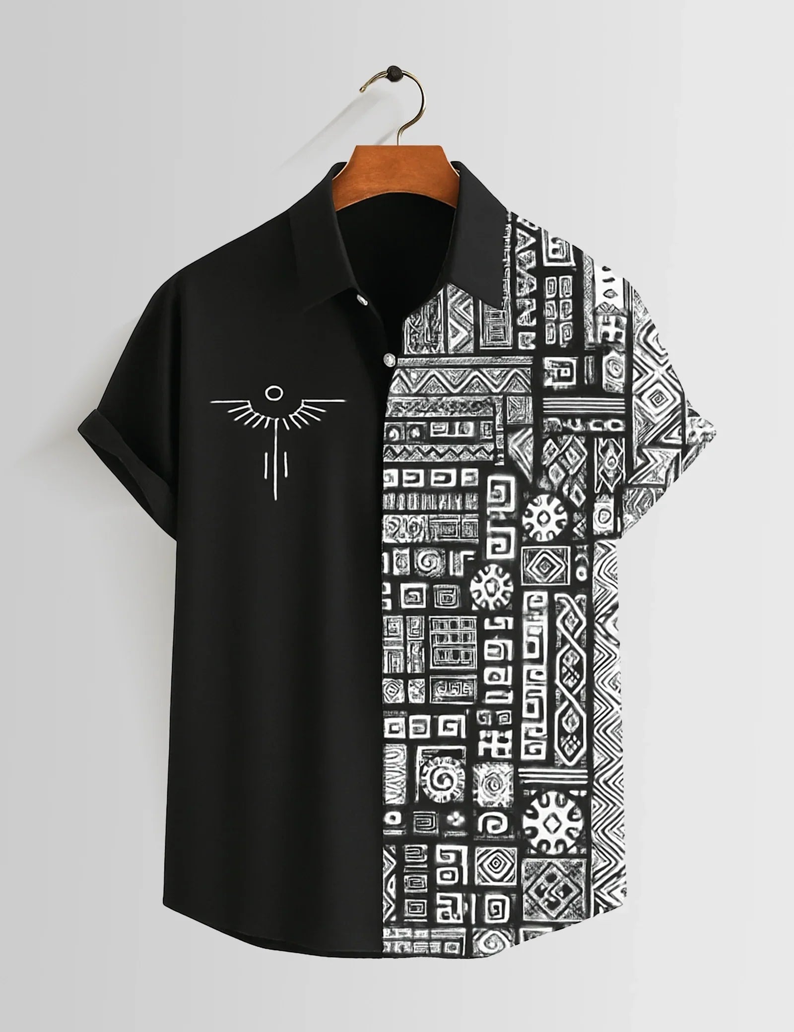 Black Aureon Printed Unisex Half Sleeves Shirts - XPST