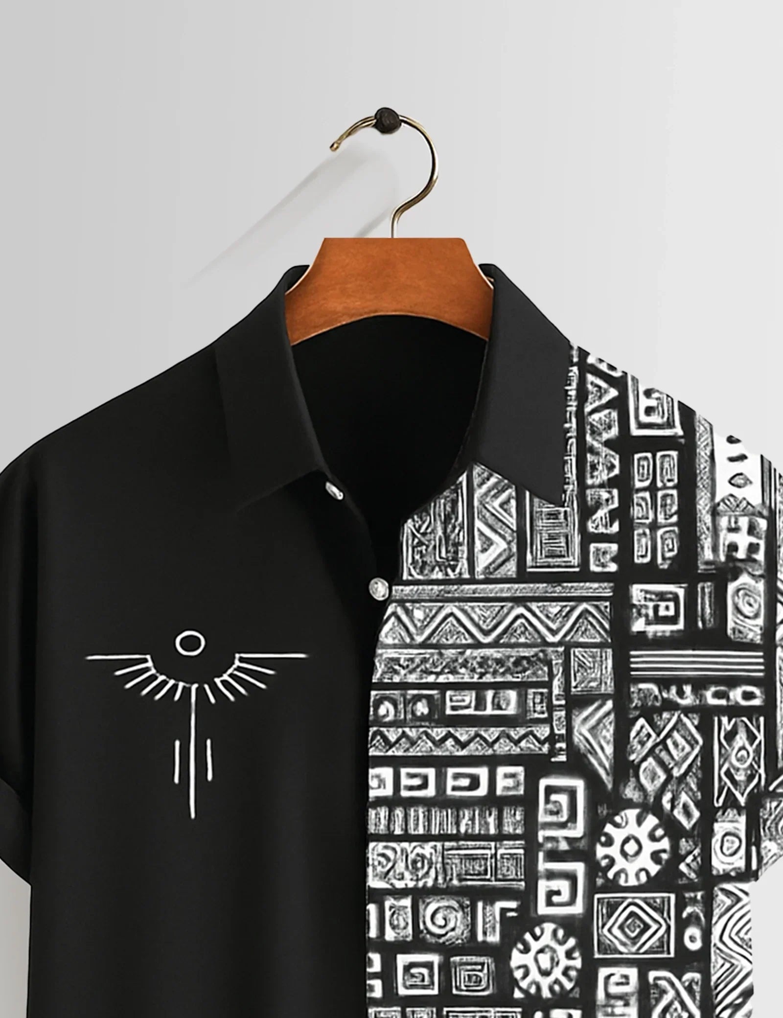 Black Aureon Printed Unisex Half Sleeves Shirts - XPST
