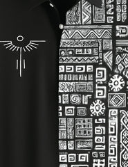 Black Aureon Printed Mens Half Sleeves Shirts - XPST
