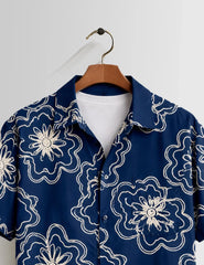 Blue Outline Mens Half Sleeves Shirts - XPST