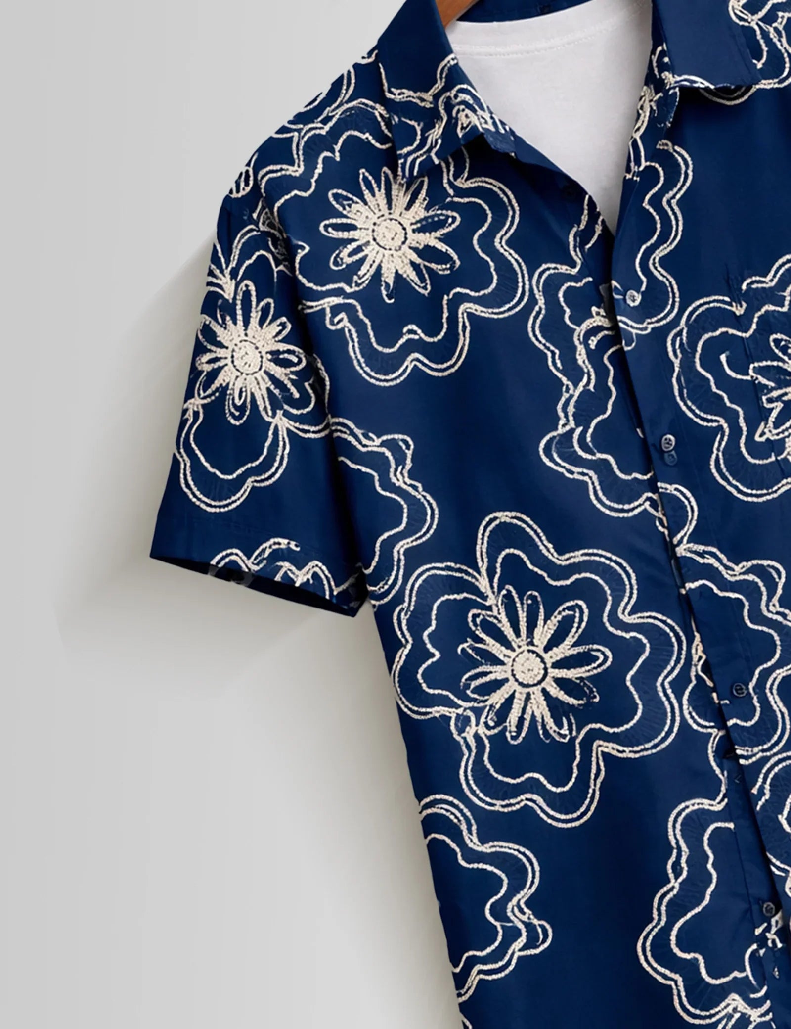 Blue Outline Mens Half Sleeves Shirts - XPST