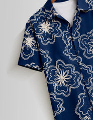 Blue Outline Mens Half Sleeves Shirts - XPST