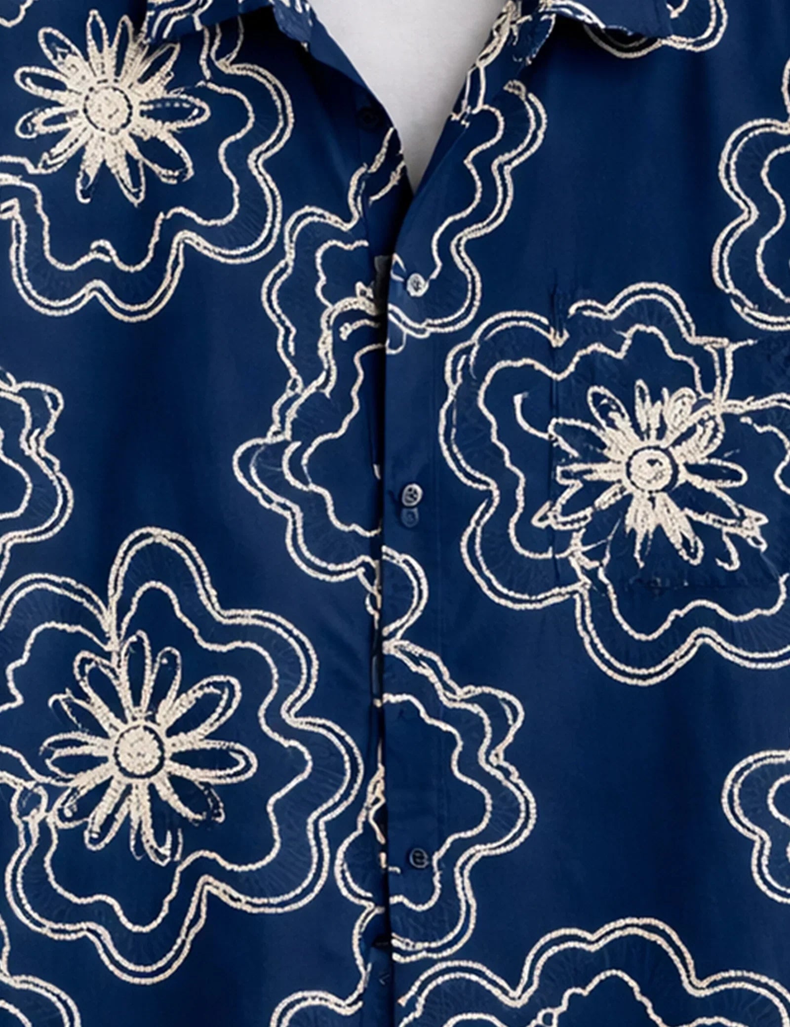 Blue Outline Mens Half Sleeves Shirts - XPST
