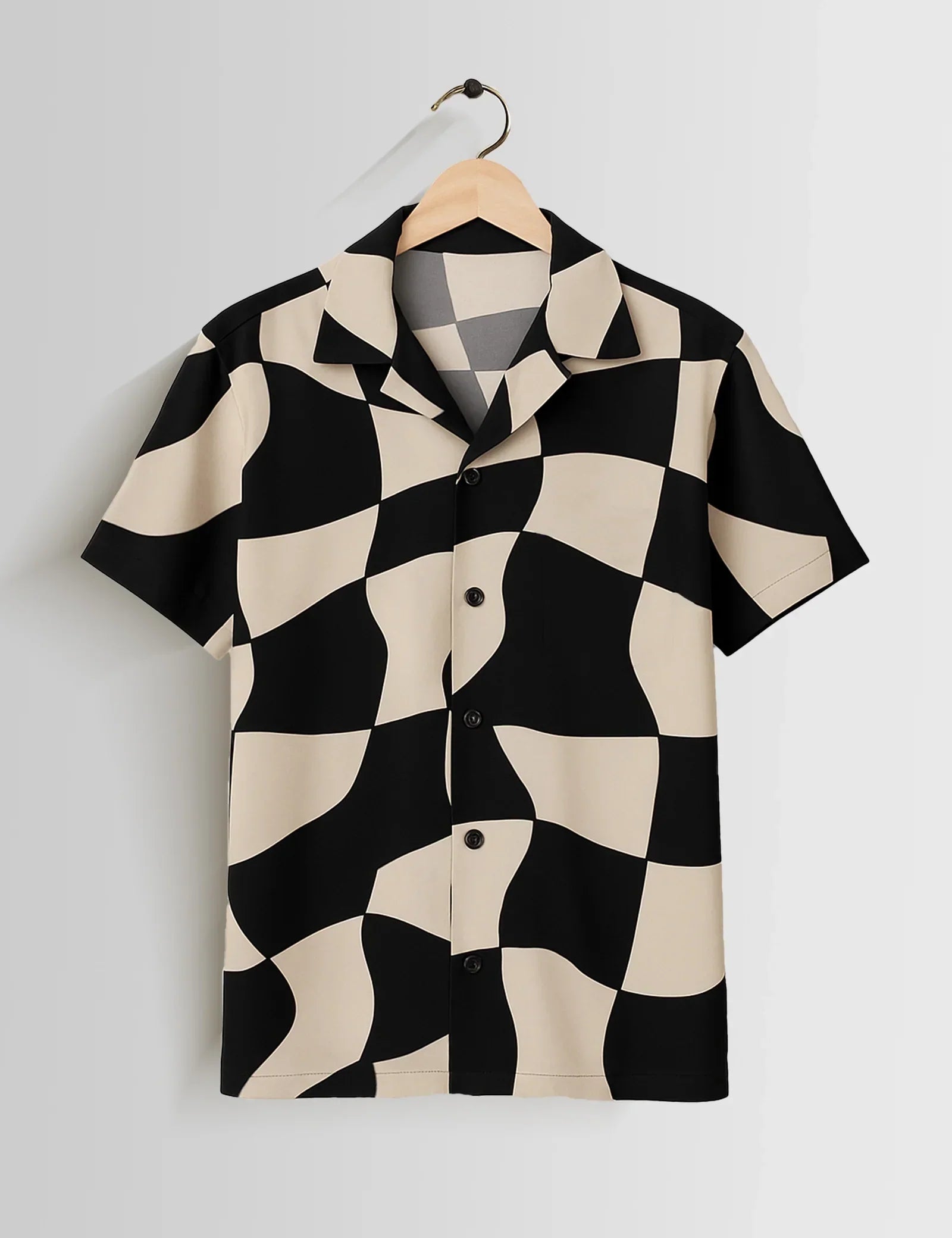 Chess Pattern Printed Unisex Half Sleeves Shirts - XPST
