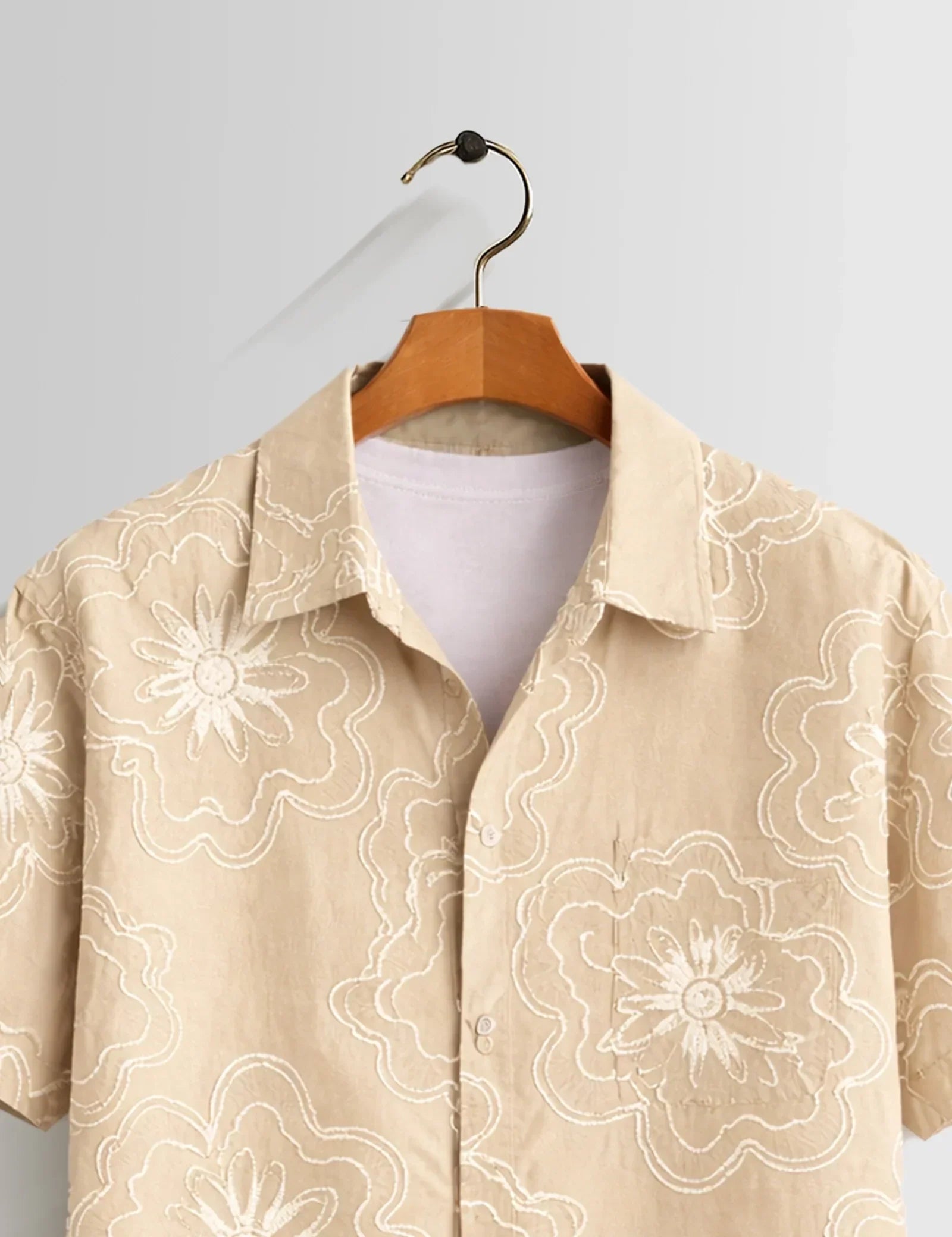Cream Outline Unisex Half Sleeves Shirts - XPST