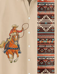 CowBoy Printed Mens Half Sleeves Shirts - XPST