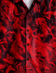 Maroon Fire Mens Half Sleeves Shirts - XPST