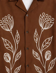 Maroon Outline Mens Half Sleeves Shirts - XPST