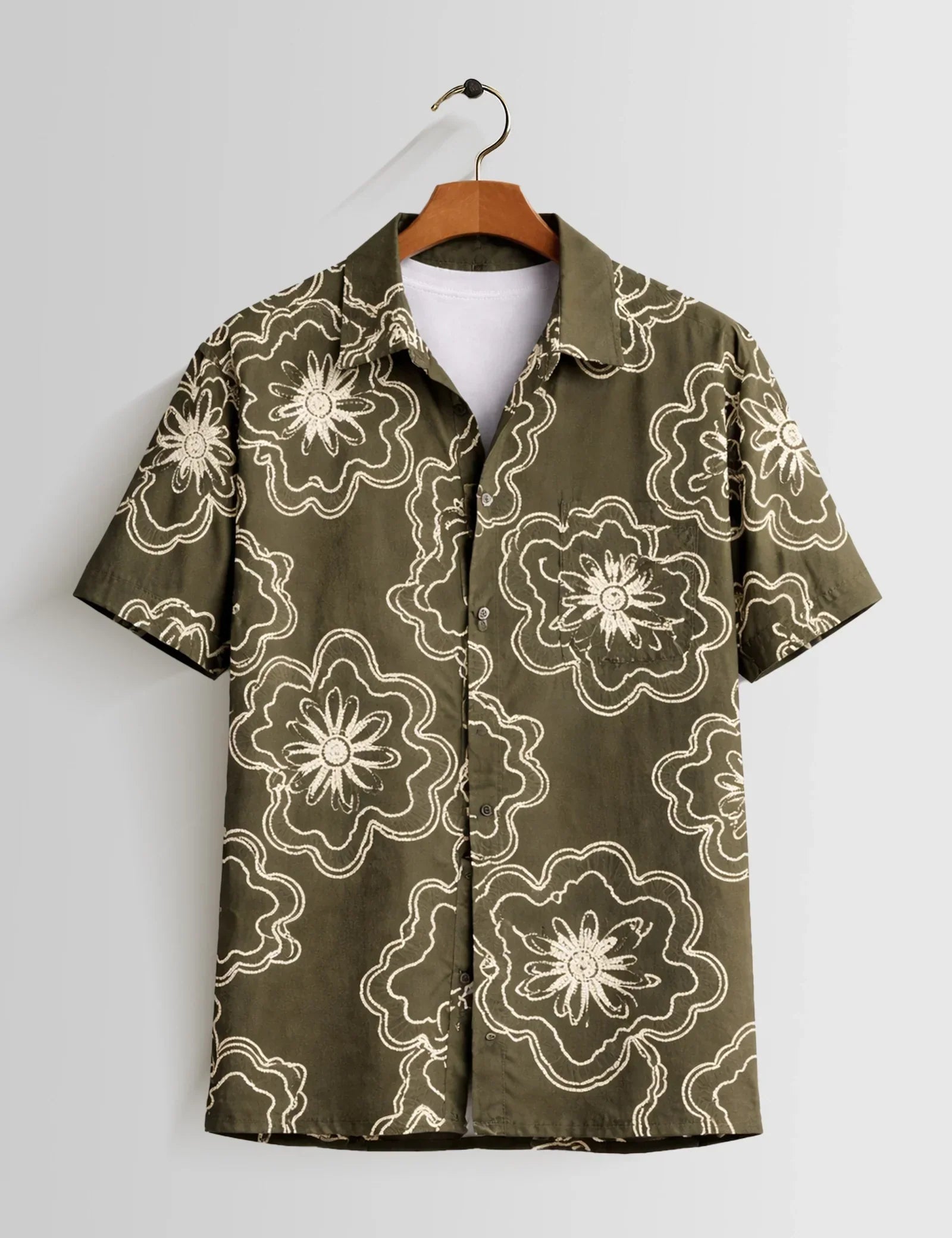 Outline Flower Unisex Half Sleeves Shirts - XPST