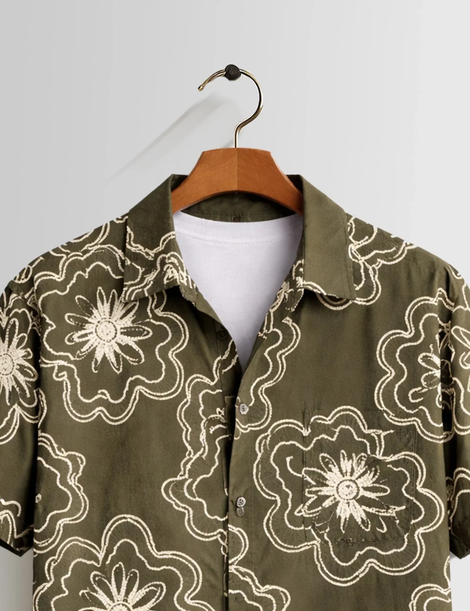 Outline Flower Unisex Half Sleeves Shirts - XPST