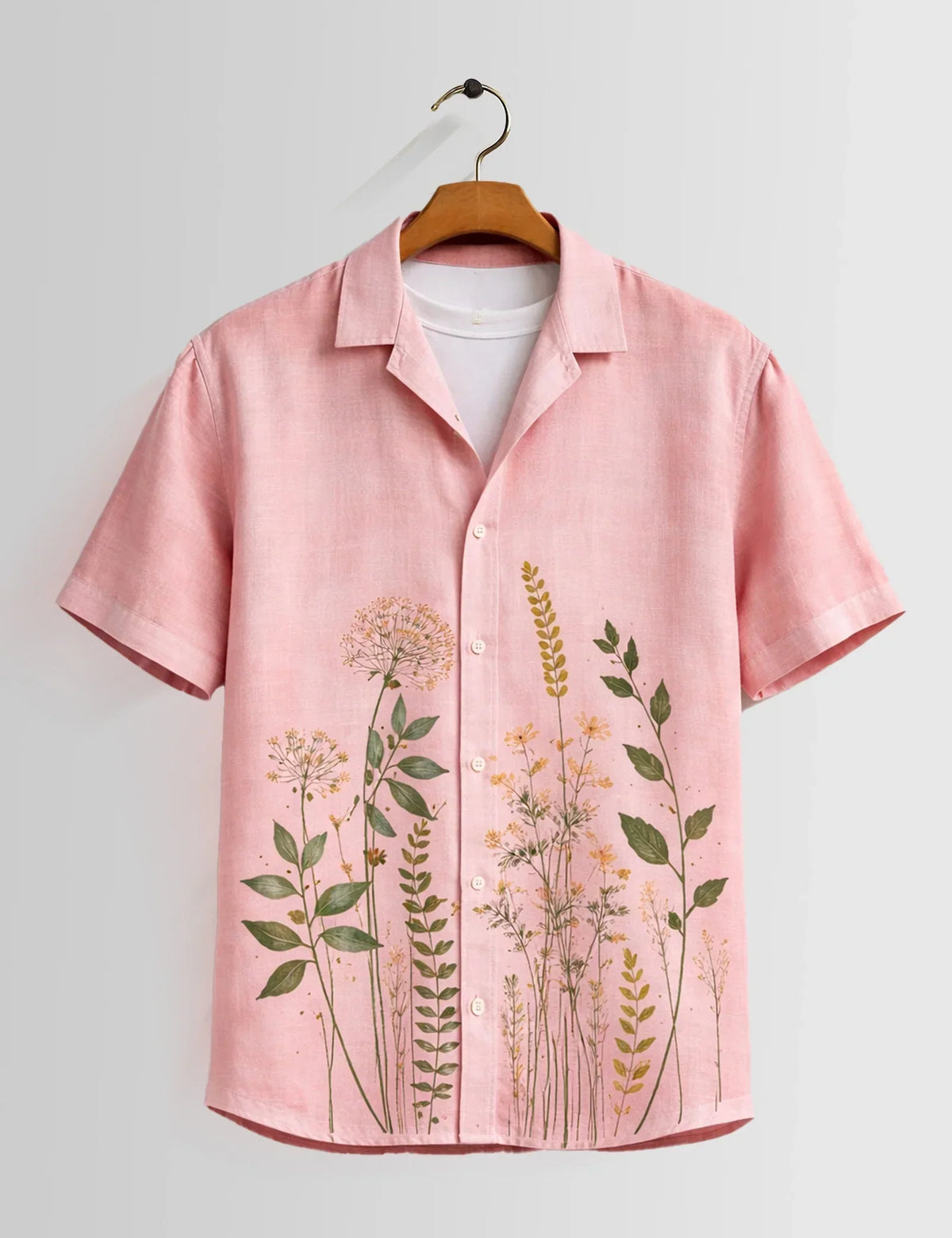 Pink Corn Mens Half Sleeves Shirts - XPST
