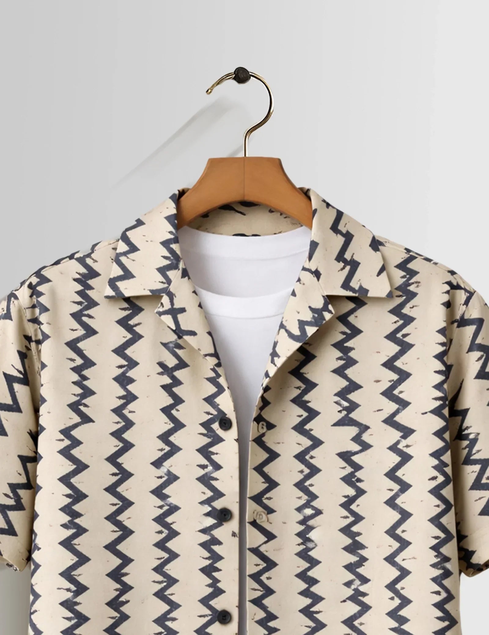 Vertical Zigzag Unisex Half Sleeves Shirts - XPST