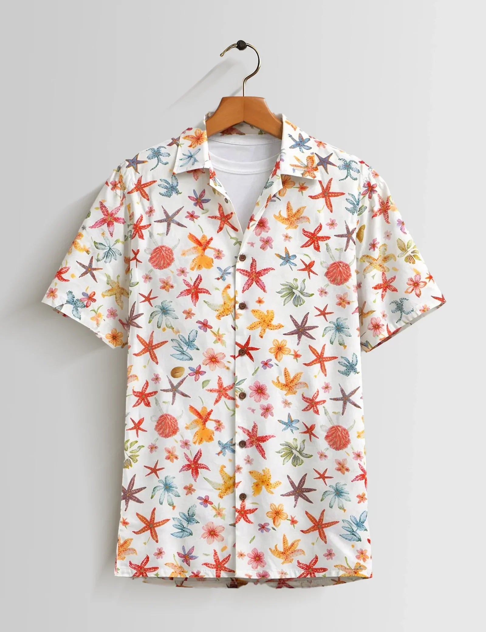 White Stars Unisex Half Sleeves Shirts - XPST