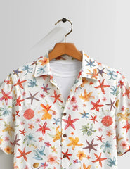 White Stars Mens Half Sleeves Shirts - XPST