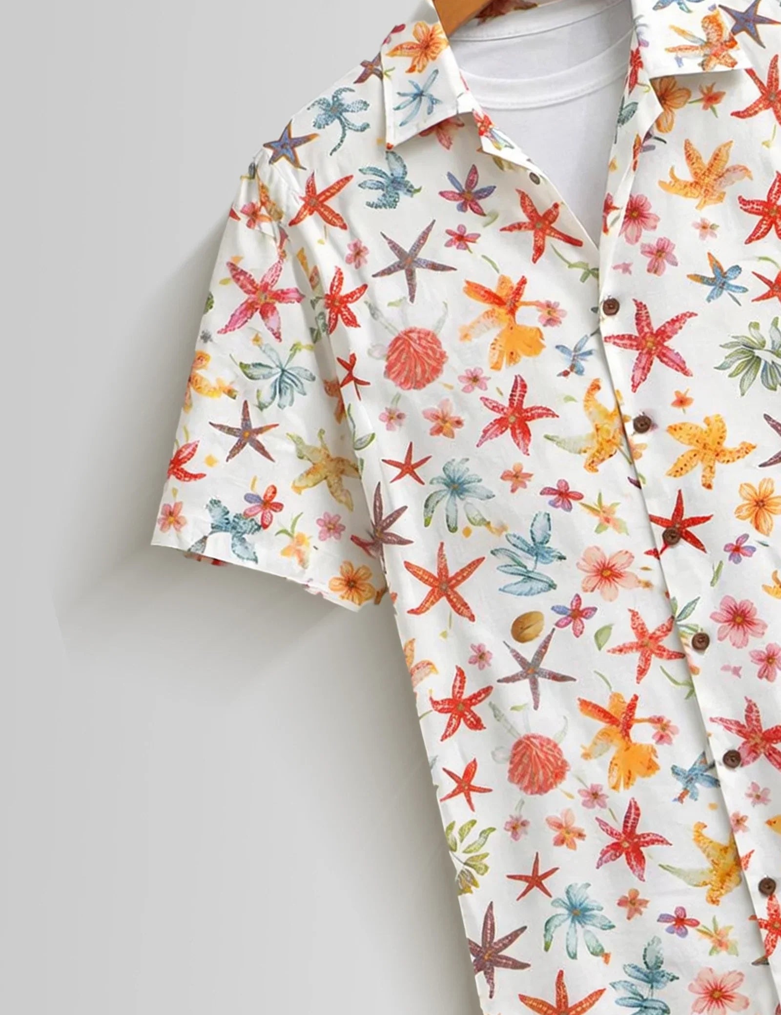 White Stars Mens Half Sleeves Shirts - XPST