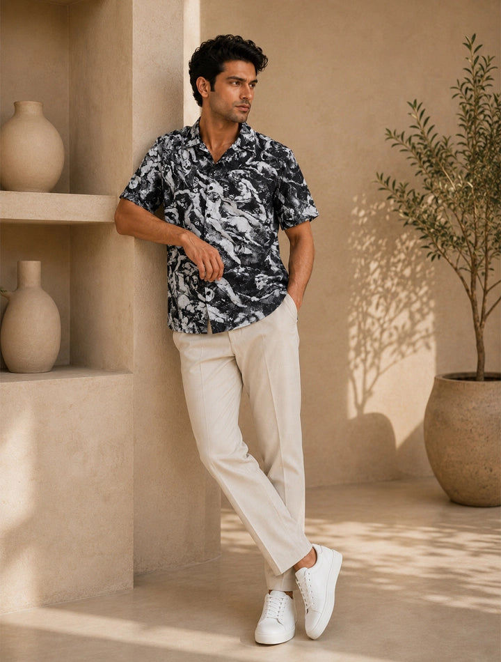 Mankind Outline Piping Unisex Half Sleeves Shirts - XPST