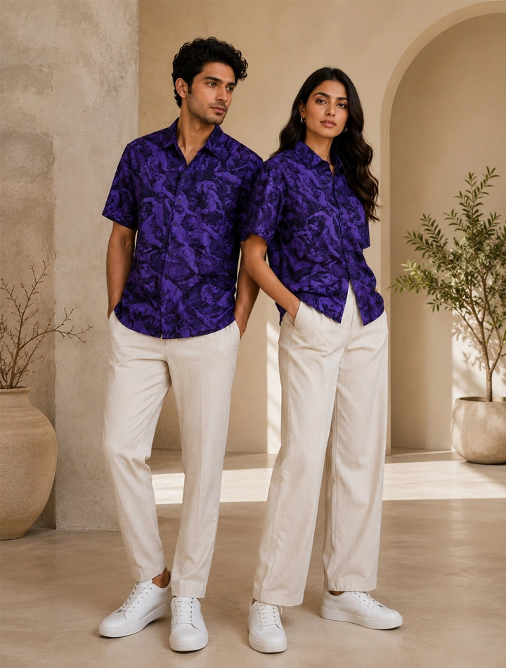 Mankind Purple Unisex Half Sleeves Shirts - XPST