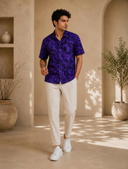 Mankind Purple Unisex Half Sleeves Shirts - XPST