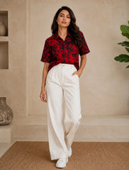 Maroon Fire Unisex Half Sleeves Shirts - XPST