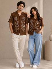 Maroon Outline Unisex Half Sleeves Shirts - XPST