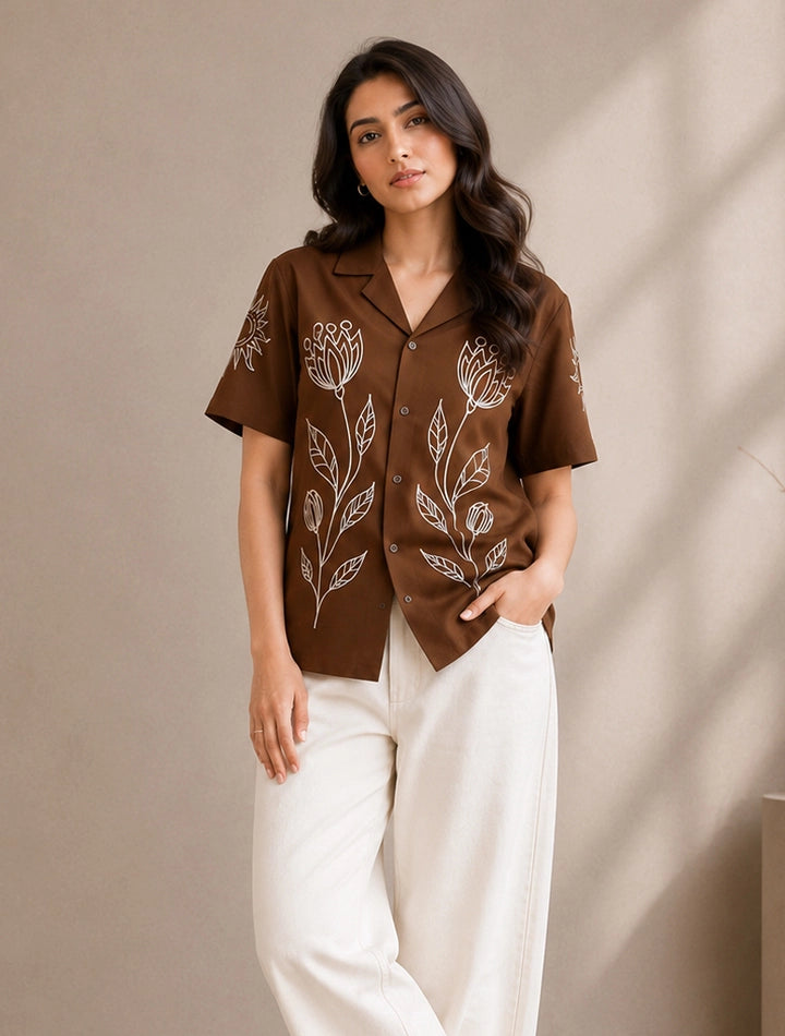 Maroon Outline Unisex Half Sleeves Shirts - XPST