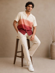 Maroon Shade Printed Unisex Half Sleeves Shirts - XPST