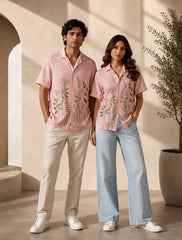 Pink Corn Unisex Half Sleeves Shirts - XPST