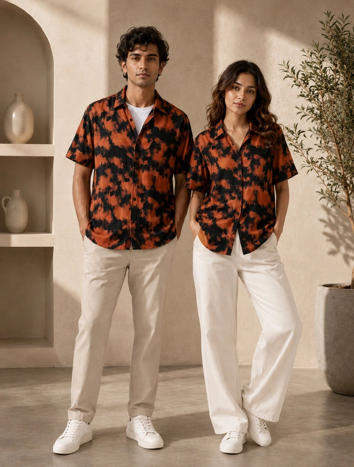 Tiger Pattern Unisex Half Sleeves Shirts - XPST