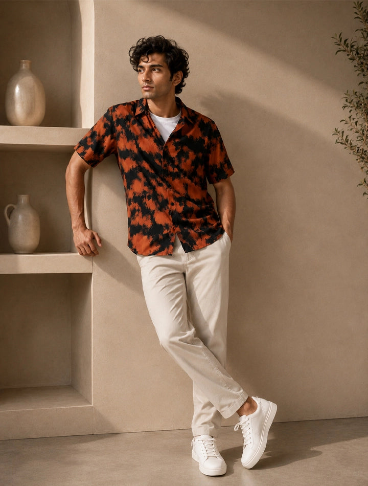Tiger Pattern Unisex Half Sleeves Shirts - XPST