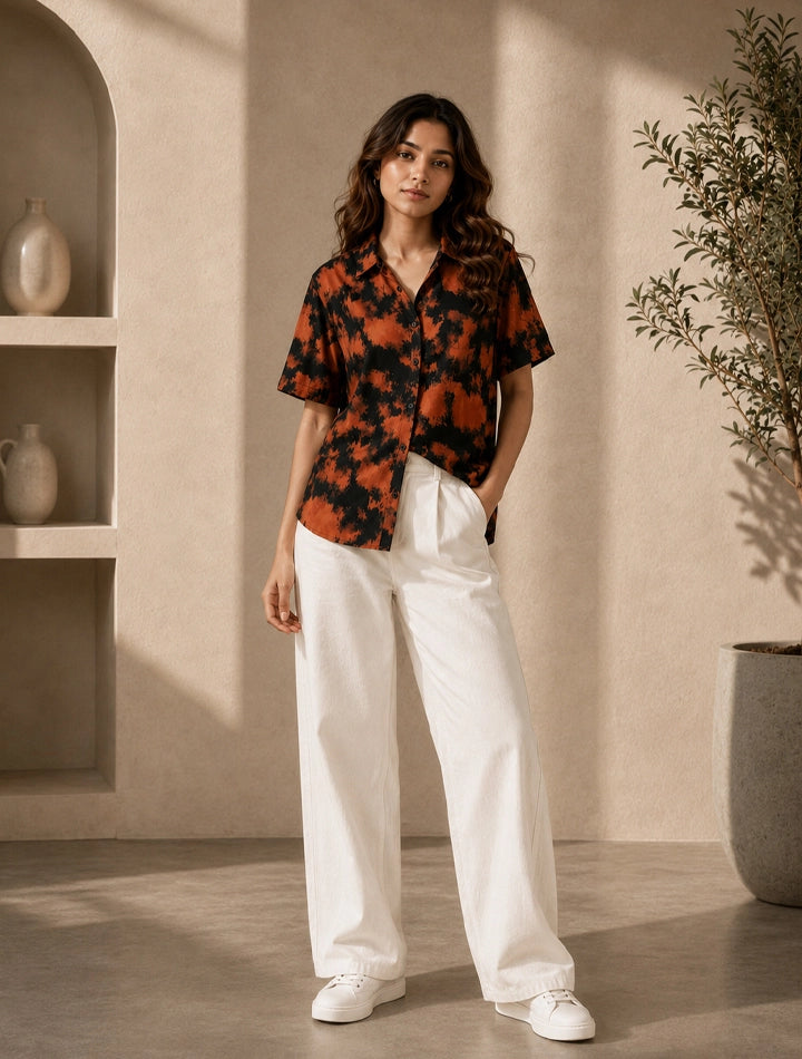 Tiger Pattern Unisex Half Sleeves Shirts - XPST